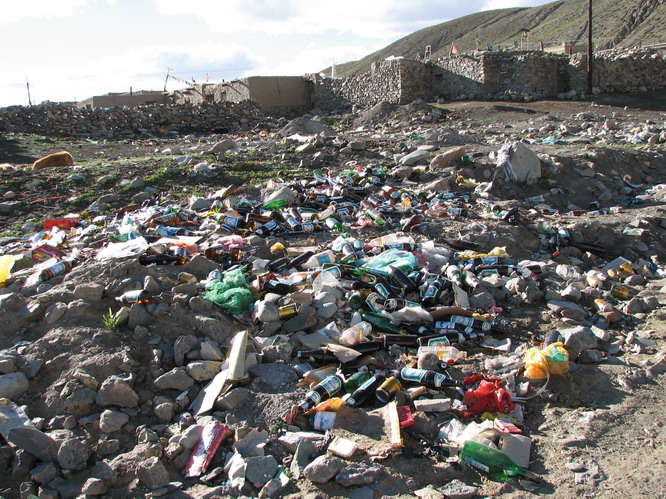 There is no garbage collection in Darchen. Mt. Kailash. Darchen, Tibet.